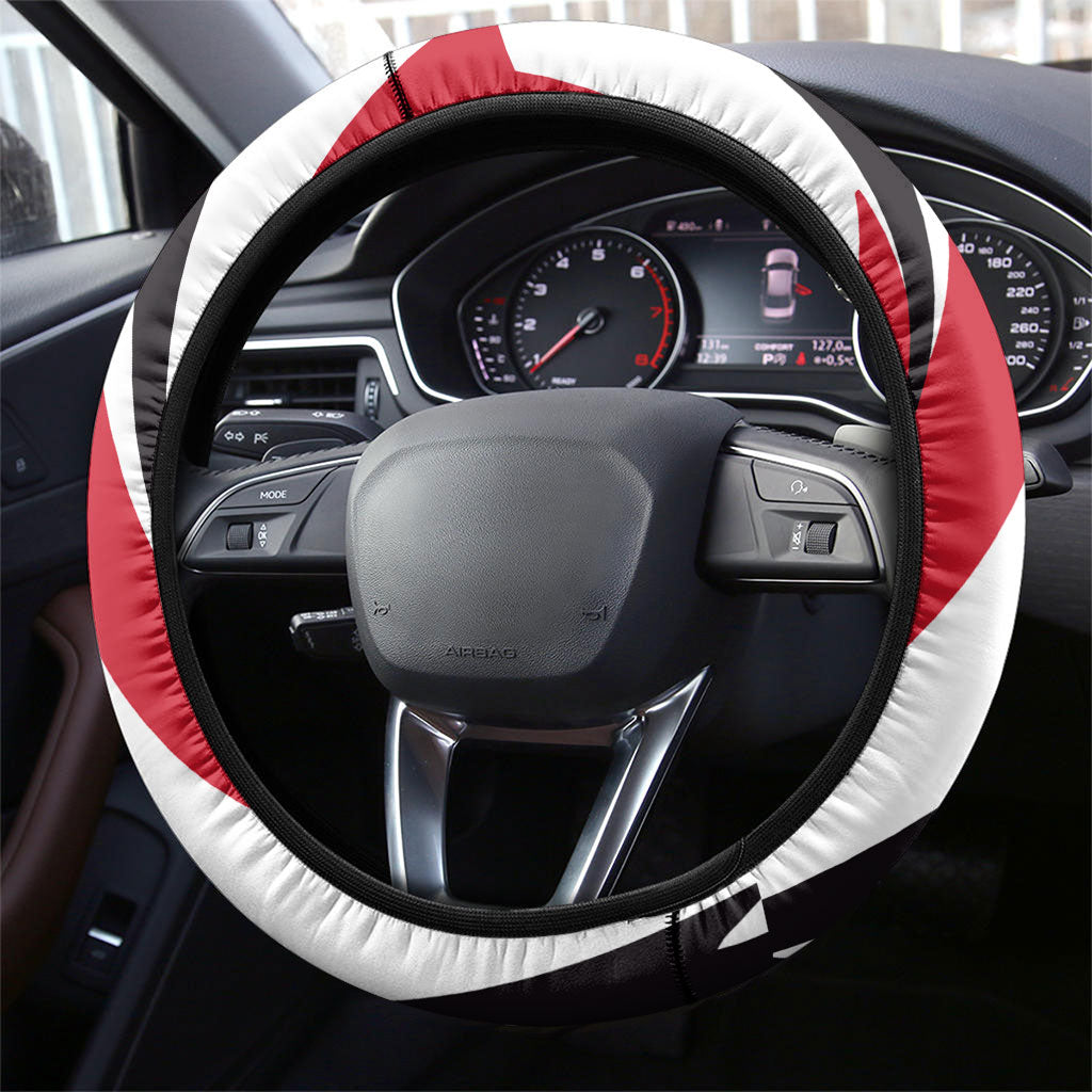 Iraq Revolution Soaring Eagle Steering Wheel Cover Iraqi Flag Red Roses Floral Design