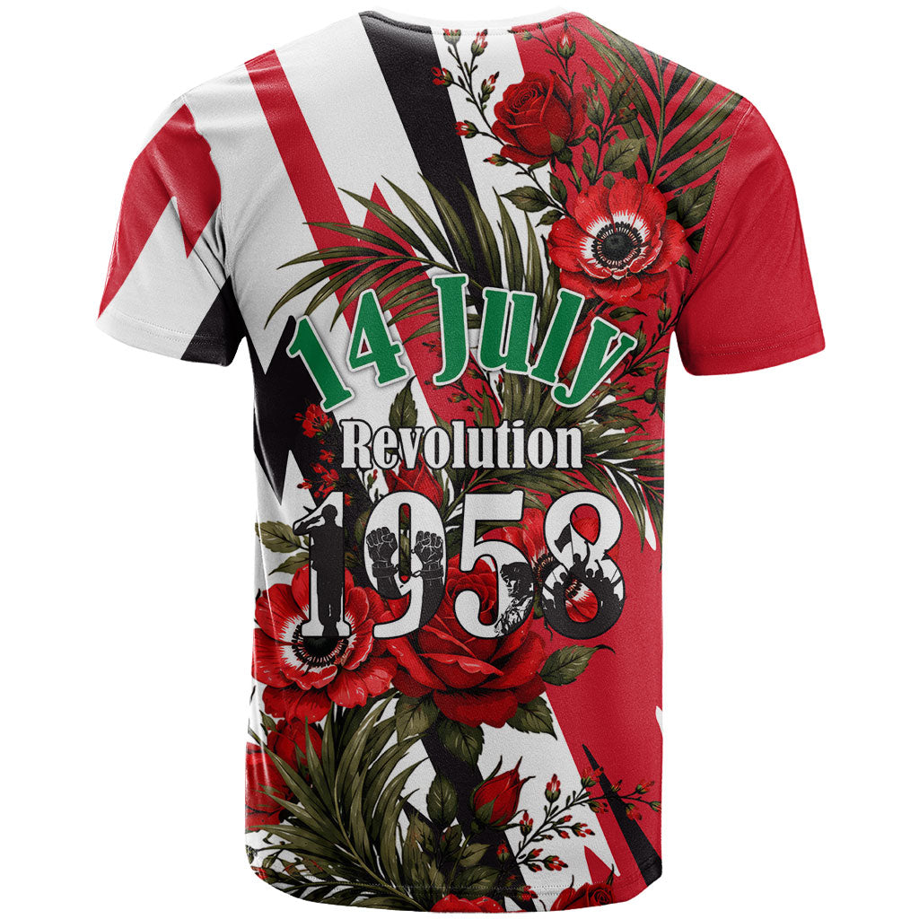 Iraq Revolution Soaring Eagle T Shirt Iraqi Flag Red Roses Floral Design