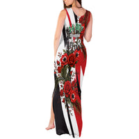 Iraq Revolution Soaring Eagle Tank Maxi Dress Iraqi Flag Red Roses Floral Design