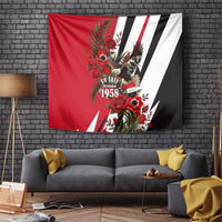 Iraq Revolution Soaring Eagle Tapestry Iraqi Flag Red Roses Floral Design