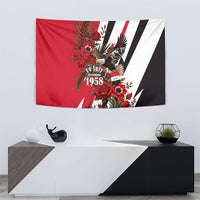 Iraq Revolution Soaring Eagle Tapestry Iraqi Flag Red Roses Floral Design