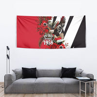 Iraq Revolution Soaring Eagle Tapestry Iraqi Flag Red Roses Floral Design