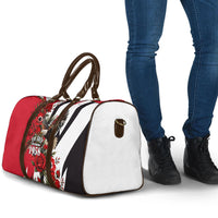 Iraq Revolution Soaring Eagle Travel Bag Iraqi Flag Red Roses Floral Design