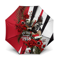 Iraq Revolution Soaring Eagle Umbrella Iraqi Flag Red Roses Floral Design