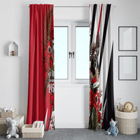 Iraq Revolution Soaring Eagle Window Curtain Iraqi Flag Red Roses Floral Design