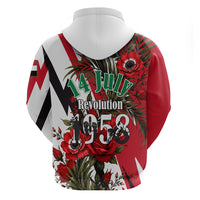 Iraq Revolution Soaring Eagle Zip Hoodie Iraqi Flag Red Roses Floral Design