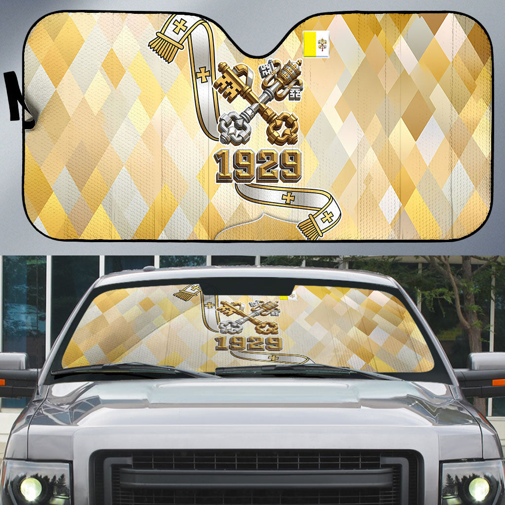 Vatican City Auto Sun Shade Catholic Heritage St Peters Square - Coat Of Arms 1929