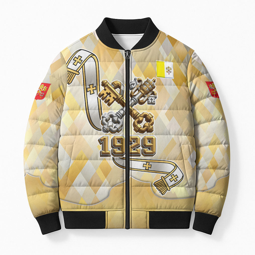 Vatican City Bomber Puffer Jacket Catholic Heritage St Peters Square - Coat Of Arms 1929