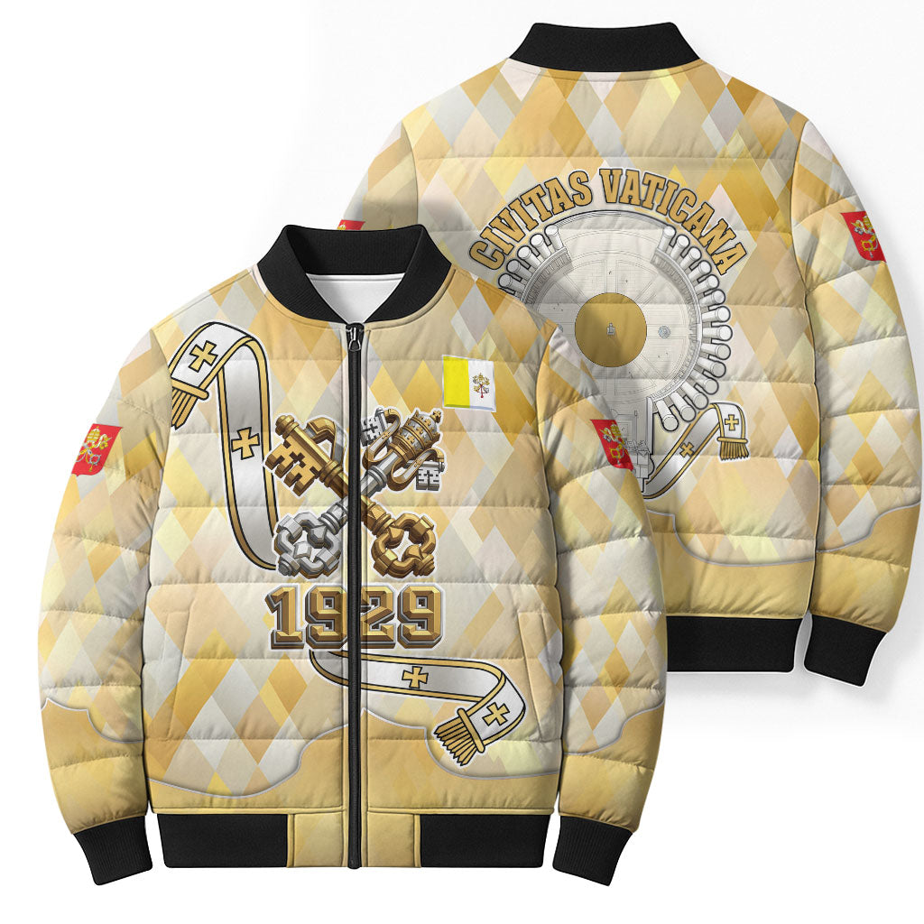 Vatican City Bomber Puffer Jacket Catholic Heritage St Peters Square - Coat Of Arms 1929