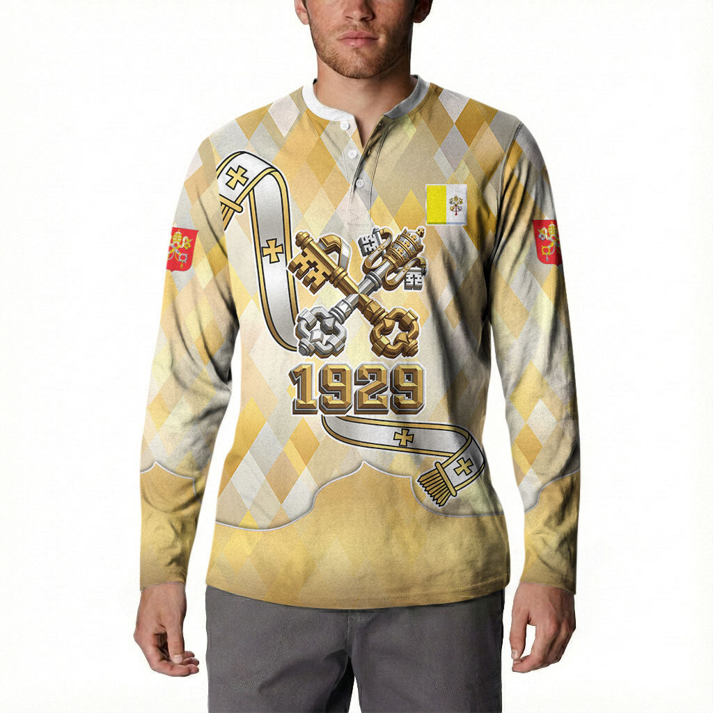 Vatican City Button Sweatshirt Catholic Heritage St Peters Square - Coat Of Arms 1929