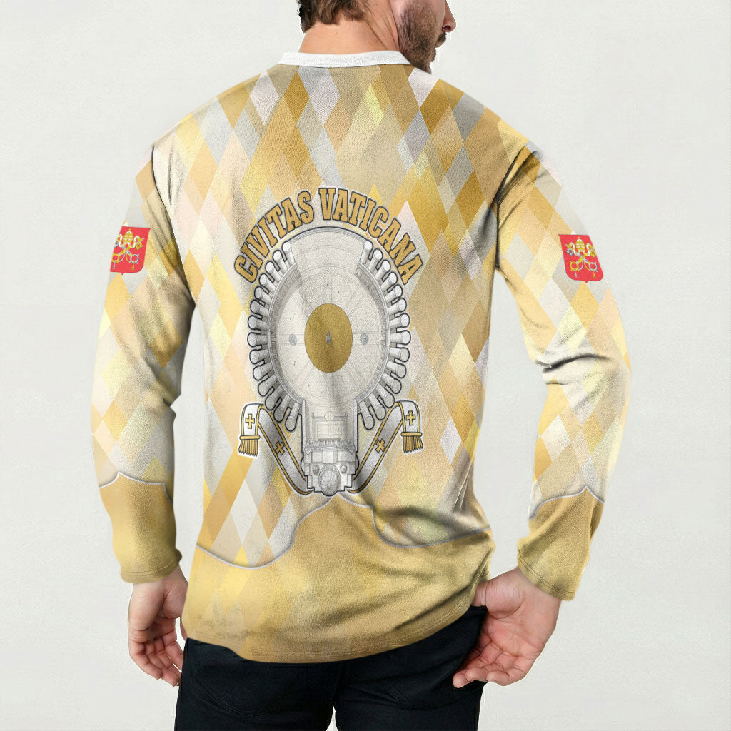 Vatican City Button Sweatshirt Catholic Heritage St Peters Square - Coat Of Arms 1929