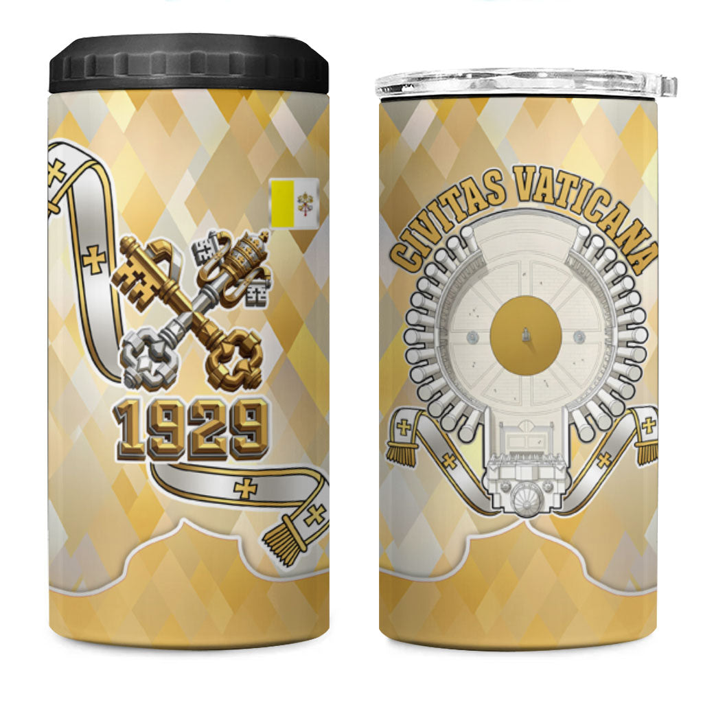 Vatican City 4 in 1 Can Cooler Tumbler Catholic Heritage St Peters Square - Coat Of Arms 1929