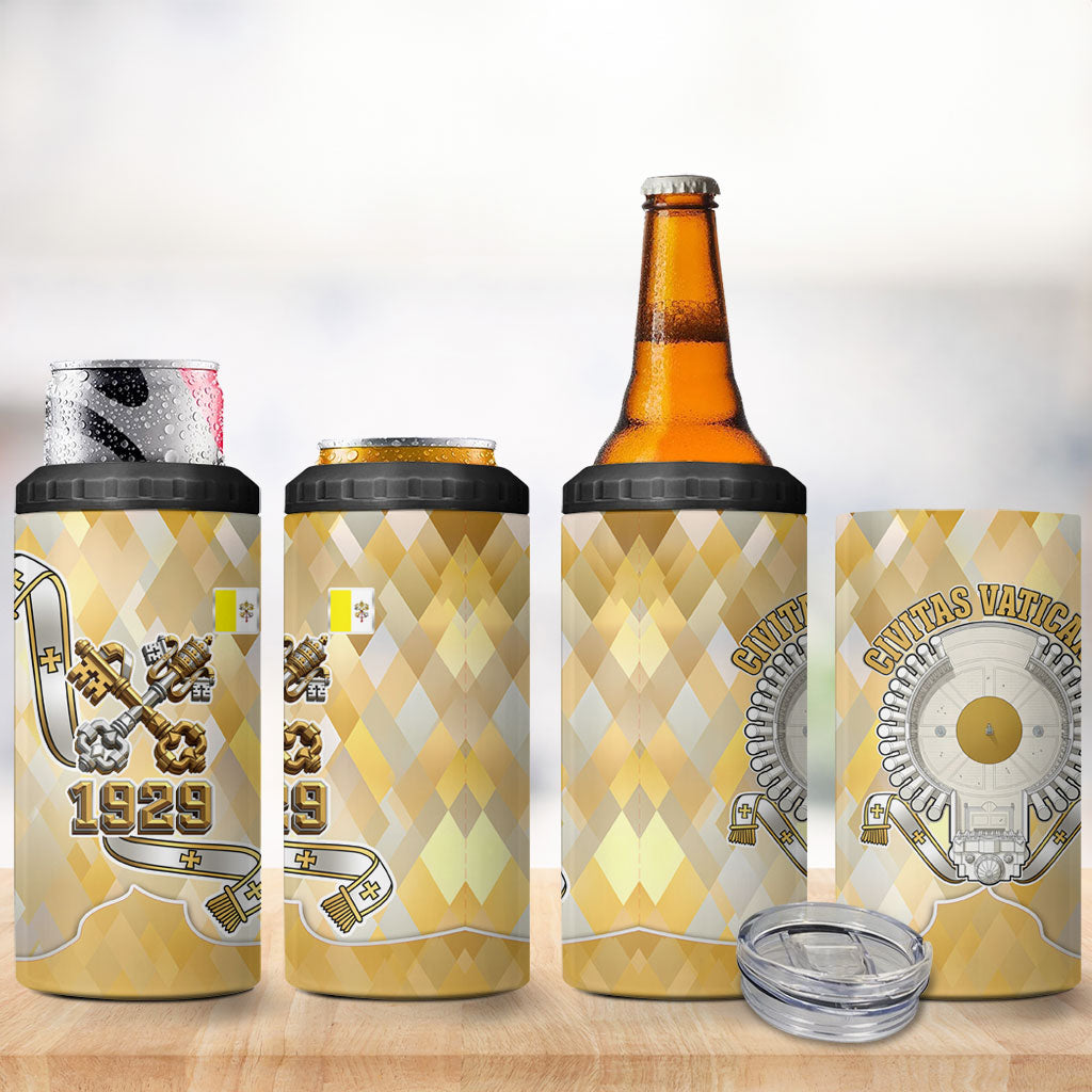 Vatican City 4 in 1 Can Cooler Tumbler Catholic Heritage St Peters Square - Coat Of Arms 1929