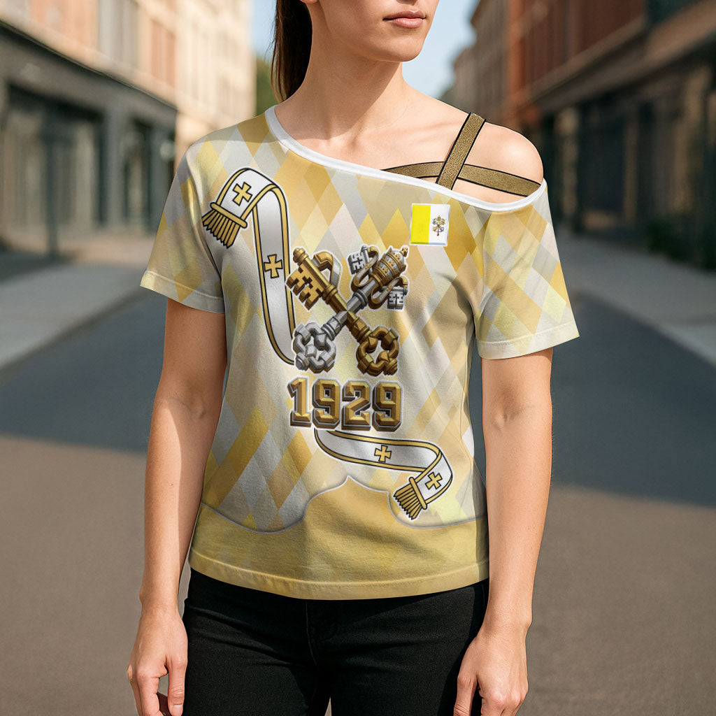 Vatican City Cross Shoulder Shirt Catholic Heritage St Peters Square - Coat Of Arms 1929