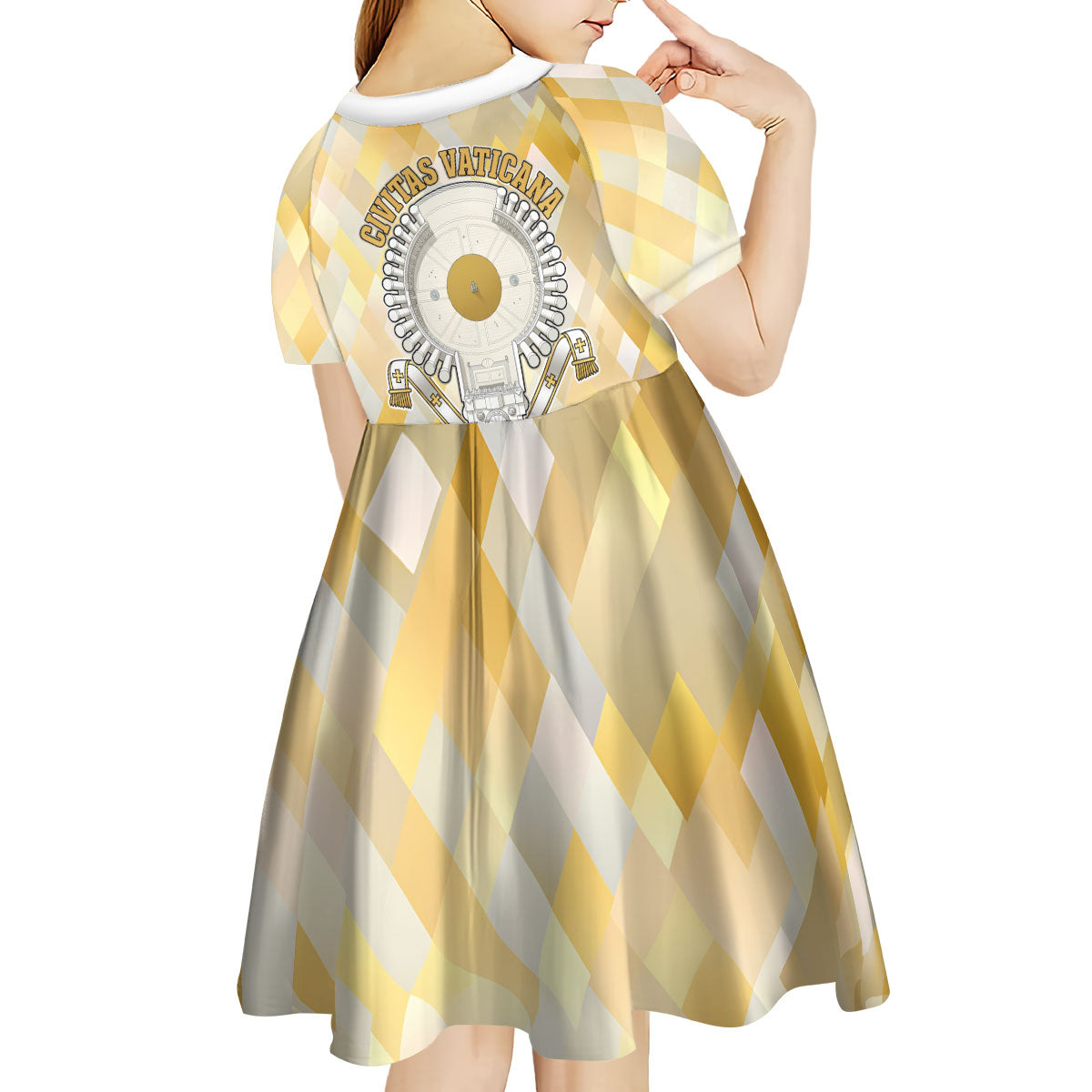 Vatican City Kid Short Sleeve Dress Catholic Heritage St Peters Square - Coat Of Arms 1929