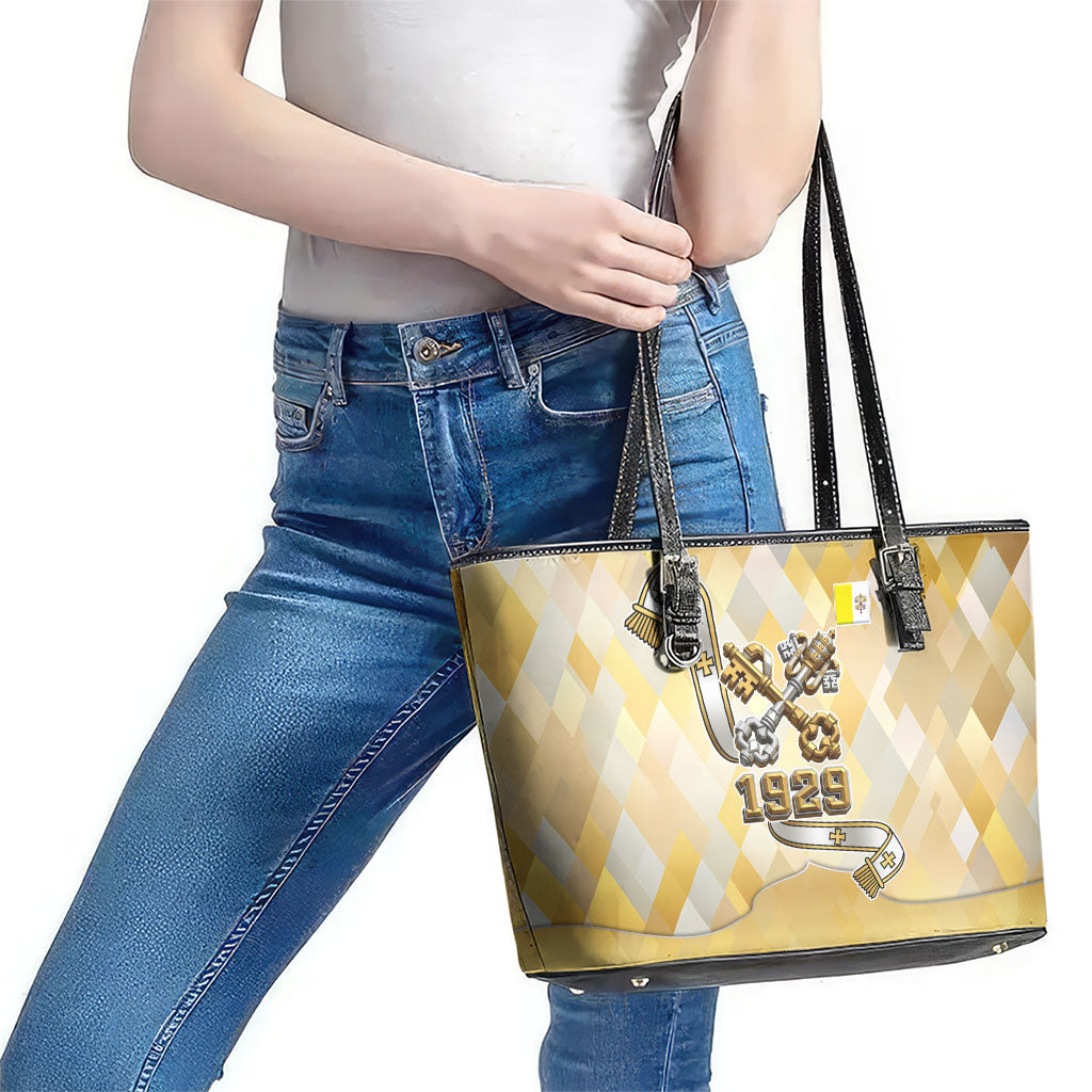 Vatican City Leather Tote Bag Catholic Heritage St Peters Square - Coat Of Arms 1929