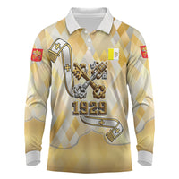 Vatican City Long Sleeve Polo Shirt Catholic Heritage St Peters Square - Coat Of Arms 1929