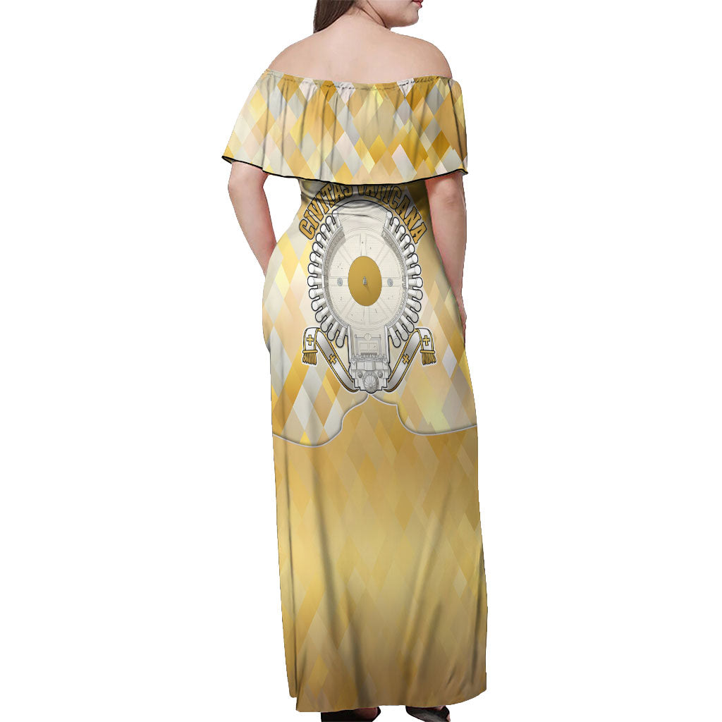 Vatican City Off Shoulder Maxi Dress Catholic Heritage St Peters Square - Coat Of Arms 1929