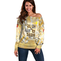Vatican City Off Shoulder Sweater Catholic Heritage St Peters Square - Coat Of Arms 1929