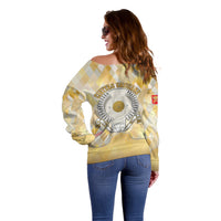 Vatican City Off Shoulder Sweater Catholic Heritage St Peters Square - Coat Of Arms 1929