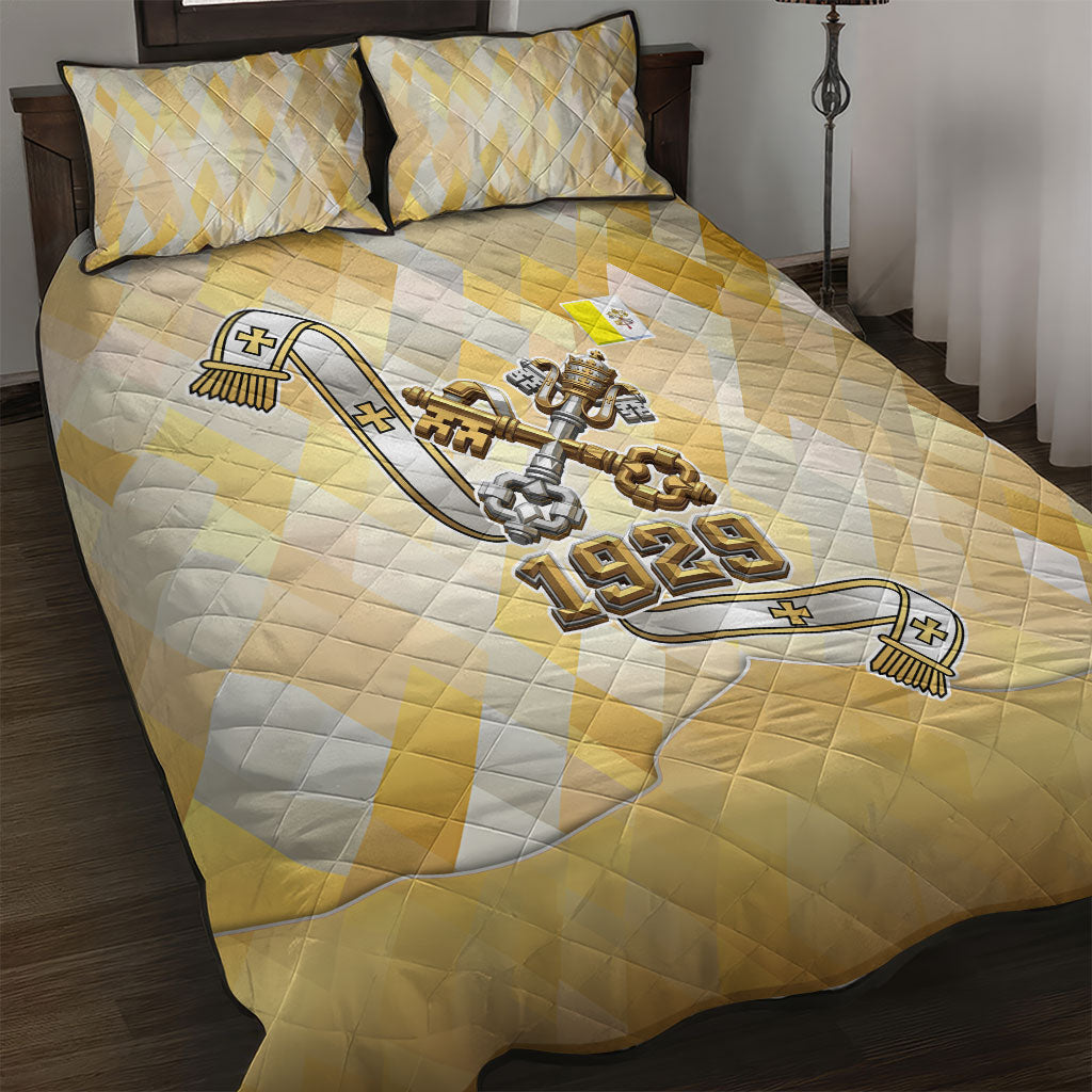 Vatican City Quilt Bed Set Catholic Heritage St Peters Square - Coat Of Arms 1929