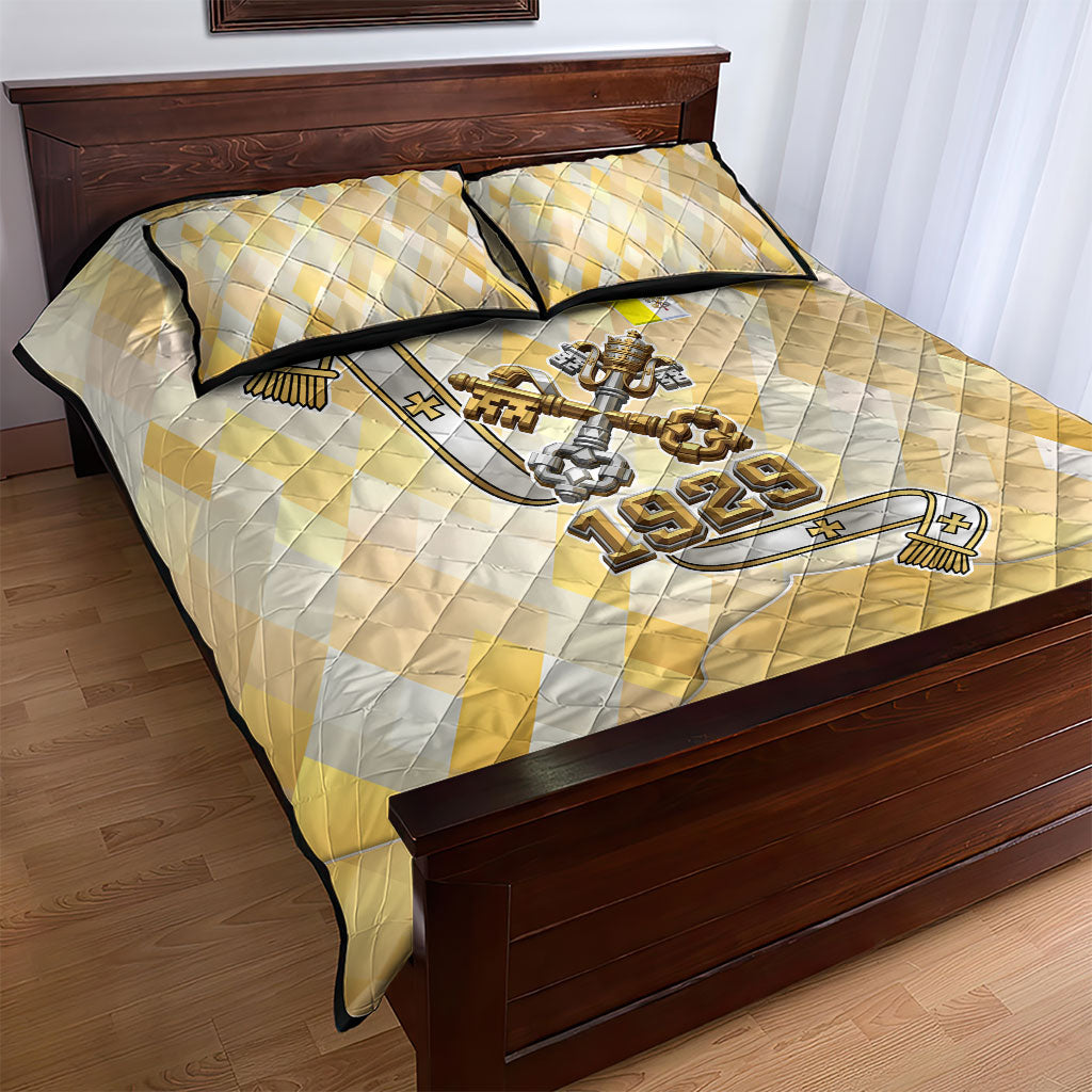 Vatican City Quilt Bed Set Catholic Heritage St Peters Square - Coat Of Arms 1929
