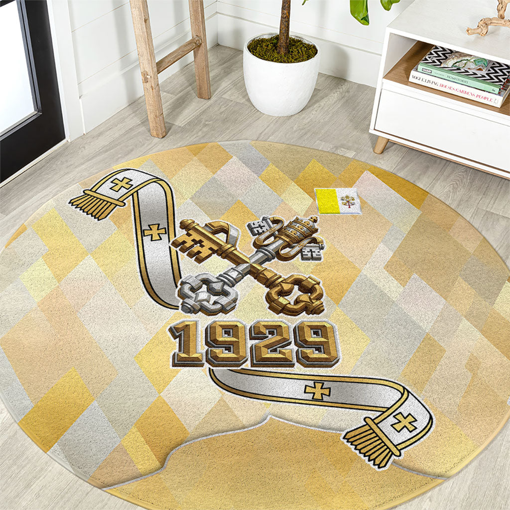 Vatican City Round Carpet Catholic Heritage St Peters Square - Coat Of Arms 1929