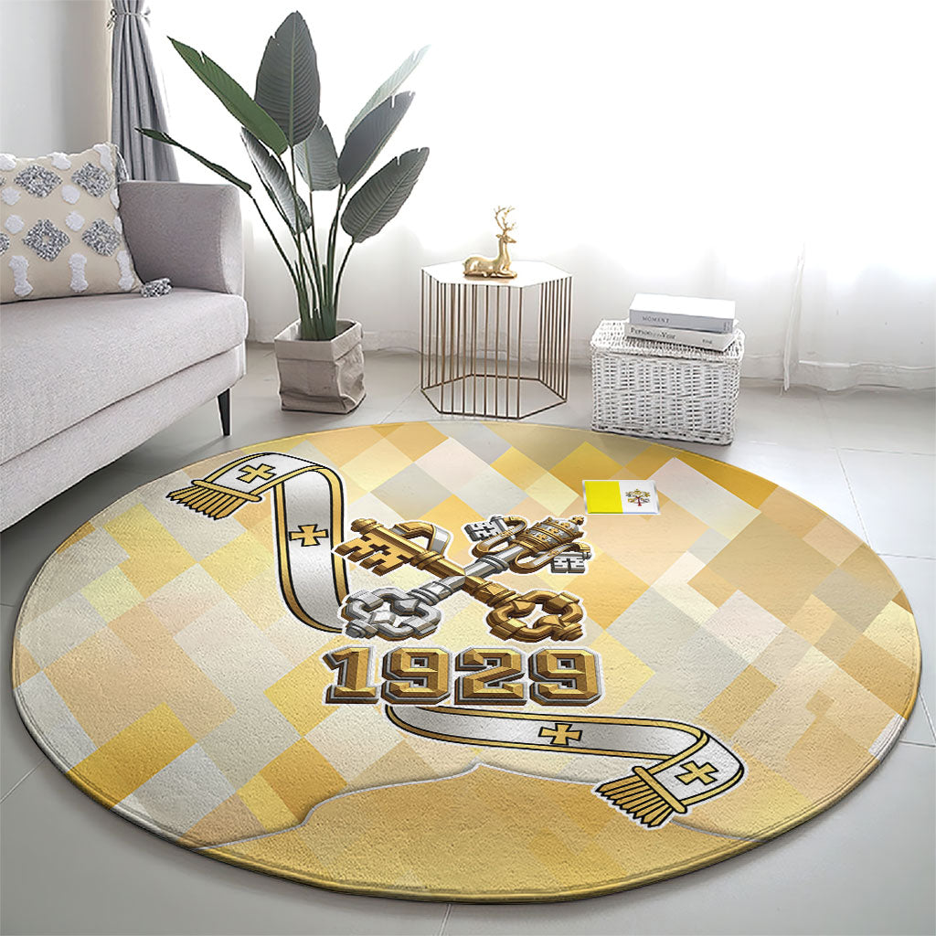 Vatican City Round Carpet Catholic Heritage St Peters Square - Coat Of Arms 1929