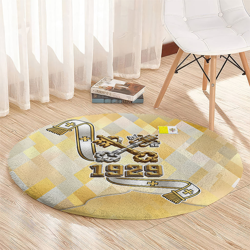 Vatican City Round Carpet Catholic Heritage St Peters Square - Coat Of Arms 1929