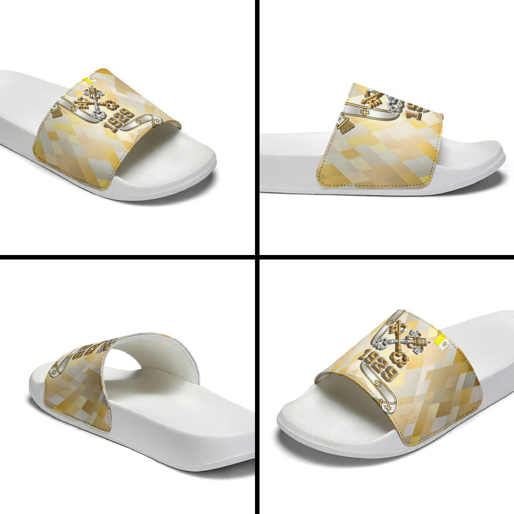 Vatican City Slide Sandals Catholic Heritage St Peters Square - Coat Of Arms 1929