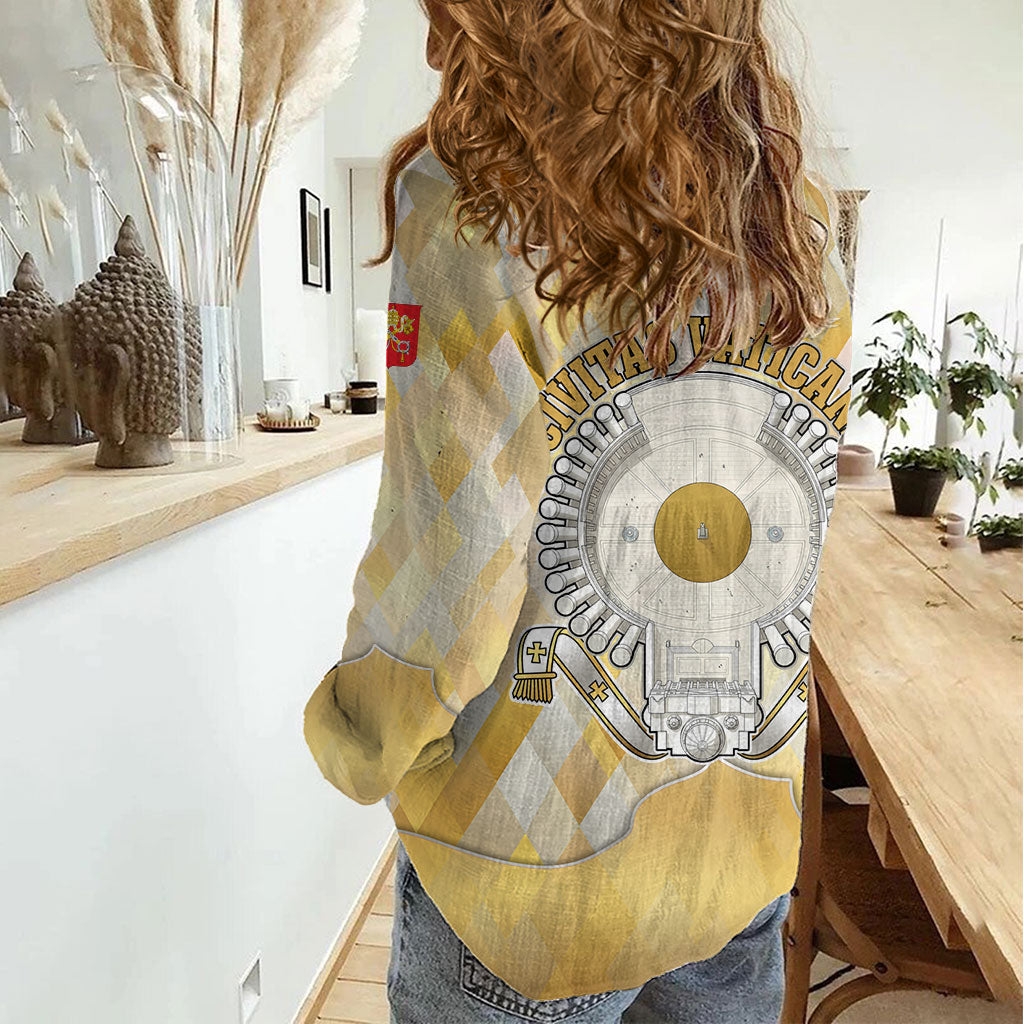 Vatican City Women Casual Shirt Catholic Heritage St Peters Square - Coat Of Arms 1929