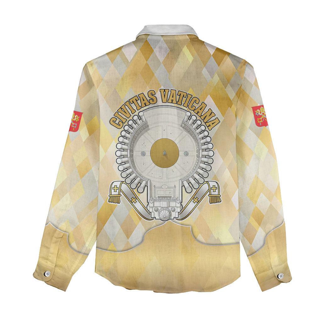 Vatican City Women Casual Shirt Catholic Heritage St Peters Square - Coat Of Arms 1929