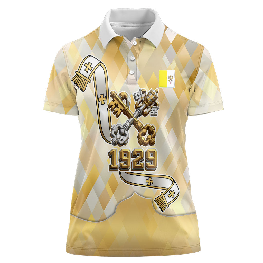 Vatican City Women Polo Shirt Catholic Heritage St Peters Square - Coat Of Arms 1929