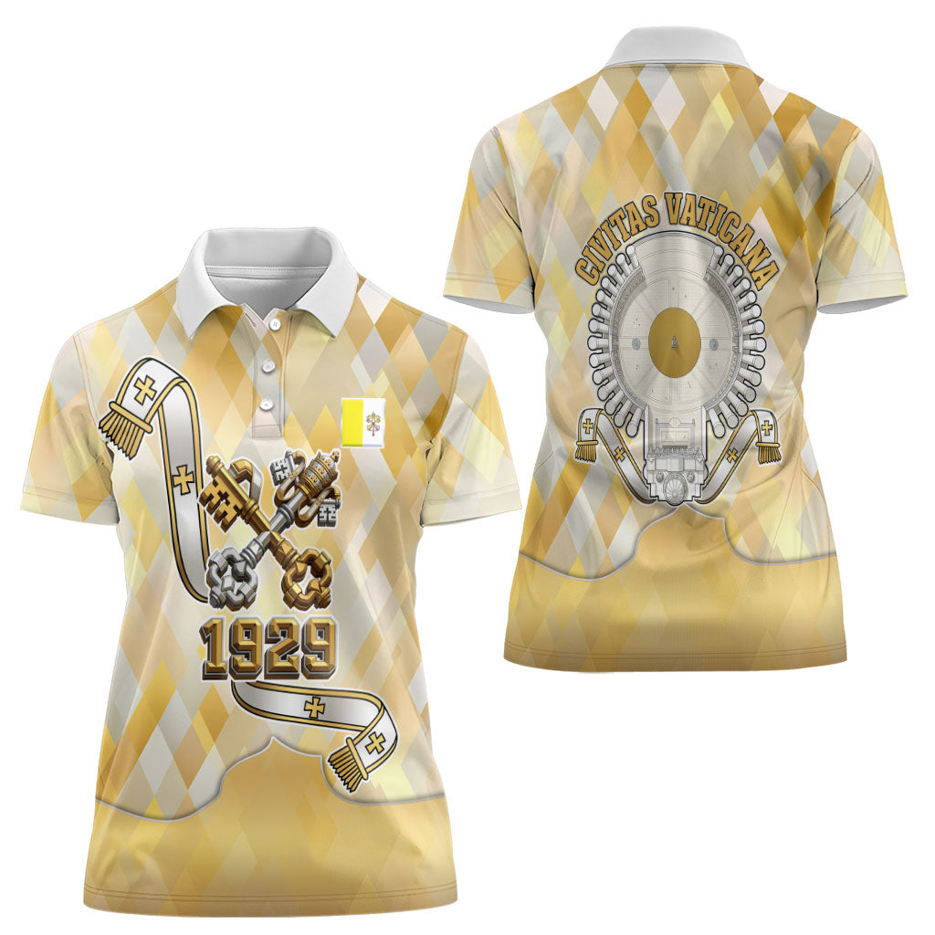Vatican City Women Polo Shirt Catholic Heritage St Peters Square - Coat Of Arms 1929