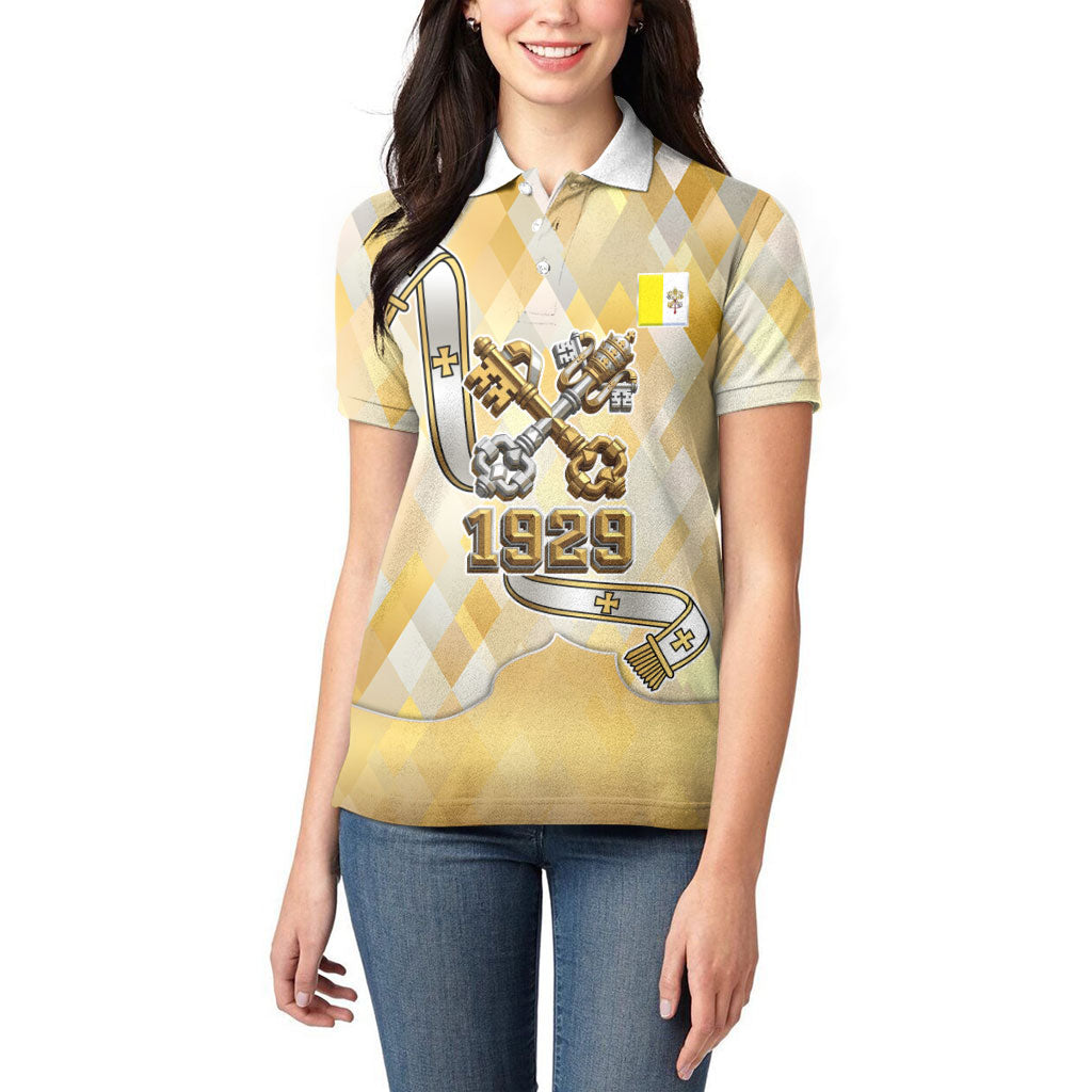 Vatican City Women Polo Shirt Catholic Heritage St Peters Square - Coat Of Arms 1929