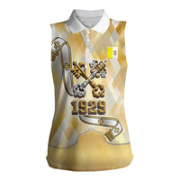 Vatican City Women Sleeveless Polo Shirt Catholic Heritage St Peters Square - Coat Of Arms 1929