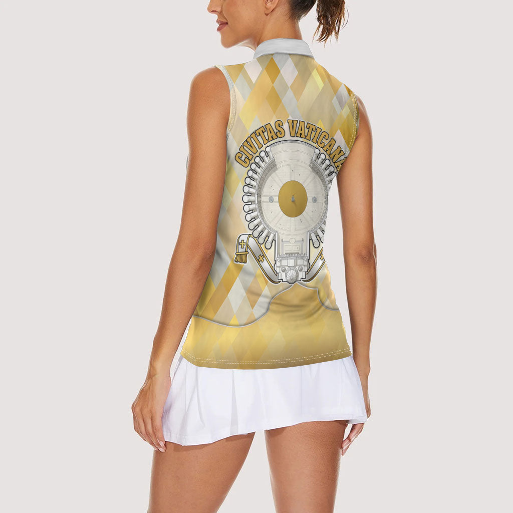 Vatican City Women Sleeveless Polo Shirt Catholic Heritage St Peters Square - Coat Of Arms 1929