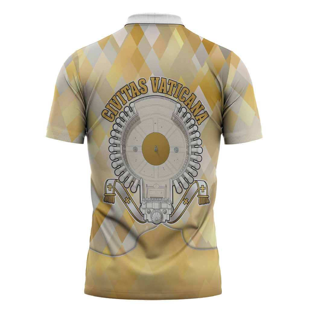 Vatican City Zipper Polo Shirt Catholic Heritage St Peters Square - Coat Of Arms 1929