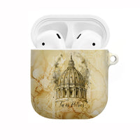 Vatican City St Peters Basilica AirPods Case Papal Tiara - Tu Es Petrus Catholic Watercolor