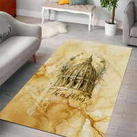 Vatican City St Peters Basilica Area Rug Papal Tiara - Tu Es Petrus Catholic Watercolor