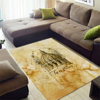 Vatican City St Peters Basilica Area Rug Papal Tiara - Tu Es Petrus Catholic Watercolor