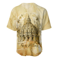 Vatican City St Peters Basilica Baseball Jersey Papal Tiara - Tu Es Petrus Catholic Watercolor