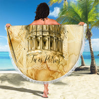 Vatican City St Peters Basilica Beach Blanket Papal Tiara - Tu Es Petrus Catholic Watercolor