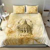 Vatican City St Peters Basilica Bedding Set Papal Tiara - Tu Es Petrus Catholic Watercolor
