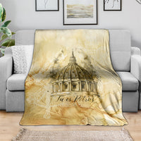Vatican City St Peters Basilica Blanket Papal Tiara - Tu Es Petrus Catholic Watercolor
