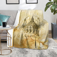 Vatican City St Peters Basilica Blanket Papal Tiara - Tu Es Petrus Catholic Watercolor