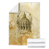 Vatican City St Peters Basilica Blanket Papal Tiara - Tu Es Petrus Catholic Watercolor
