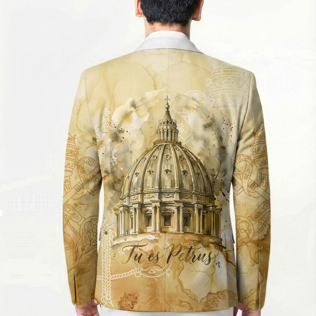 Vatican City St Peters Basilica Blazer Papal Tiara - Tu Es Petrus Catholic Watercolor