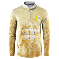 Vatican City St Peters Basilica Button Sweatshirt Papal Tiara - Tu Es Petrus Catholic Watercolor
