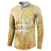 Vatican City St Peters Basilica Button Sweatshirt Papal Tiara - Tu Es Petrus Catholic Watercolor
